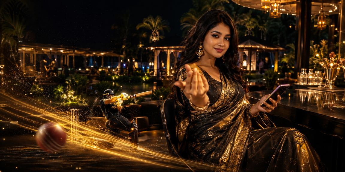গাজীপুরে শাড়ি পরিহিত একজন ব্যবহারকারী মোবাইলে ক্রিকেট বেটিং করছেন